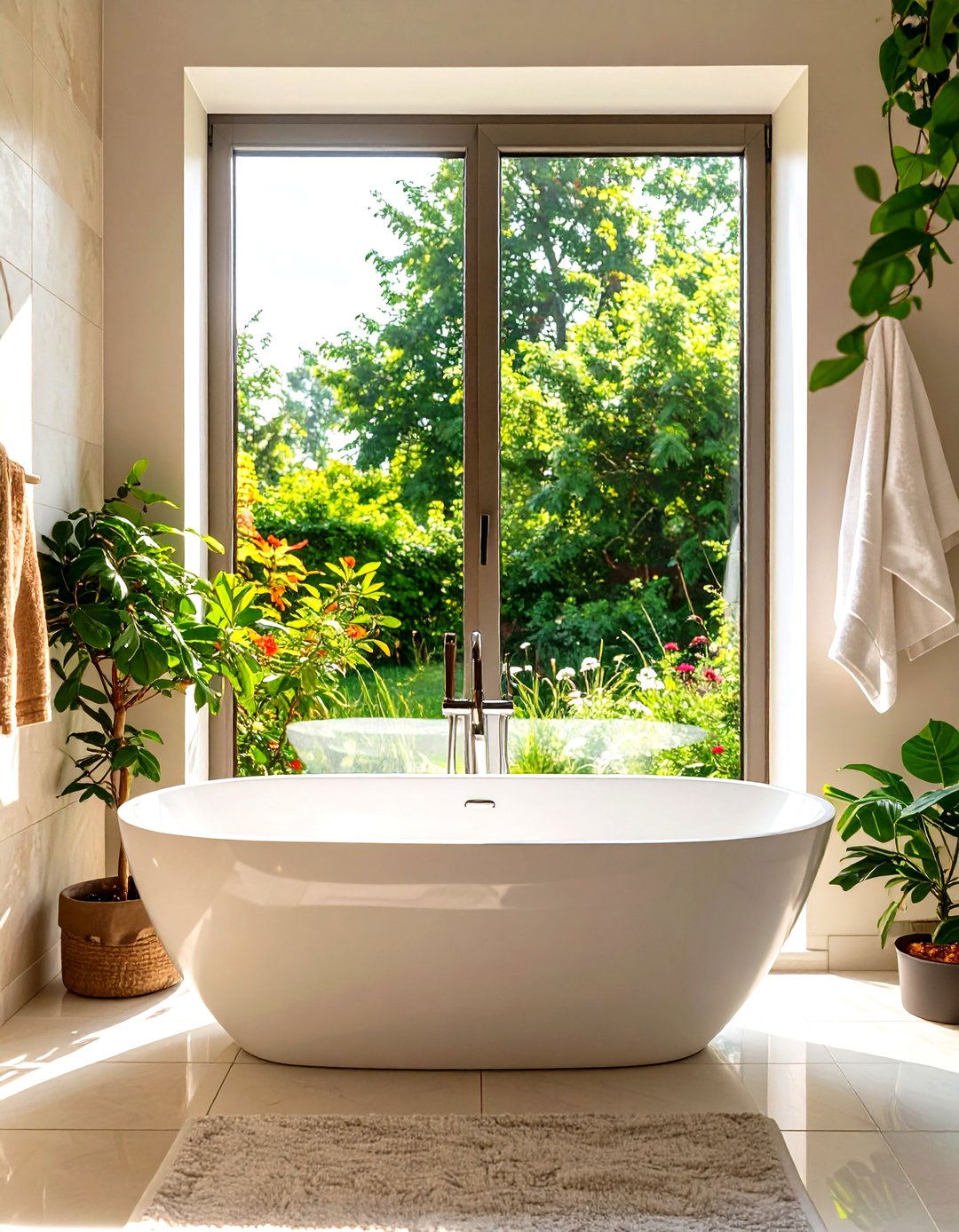 Tub Placed Under a Window - 30 small bathroom ideas with tub