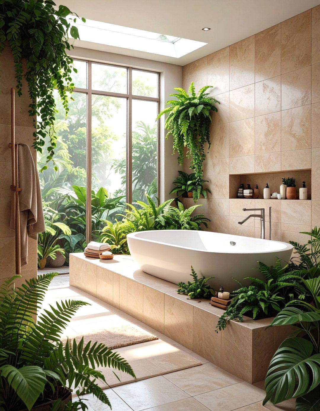 Tub Shower Combo with Integrated Planters - 30 tub in shower bathroom ideas