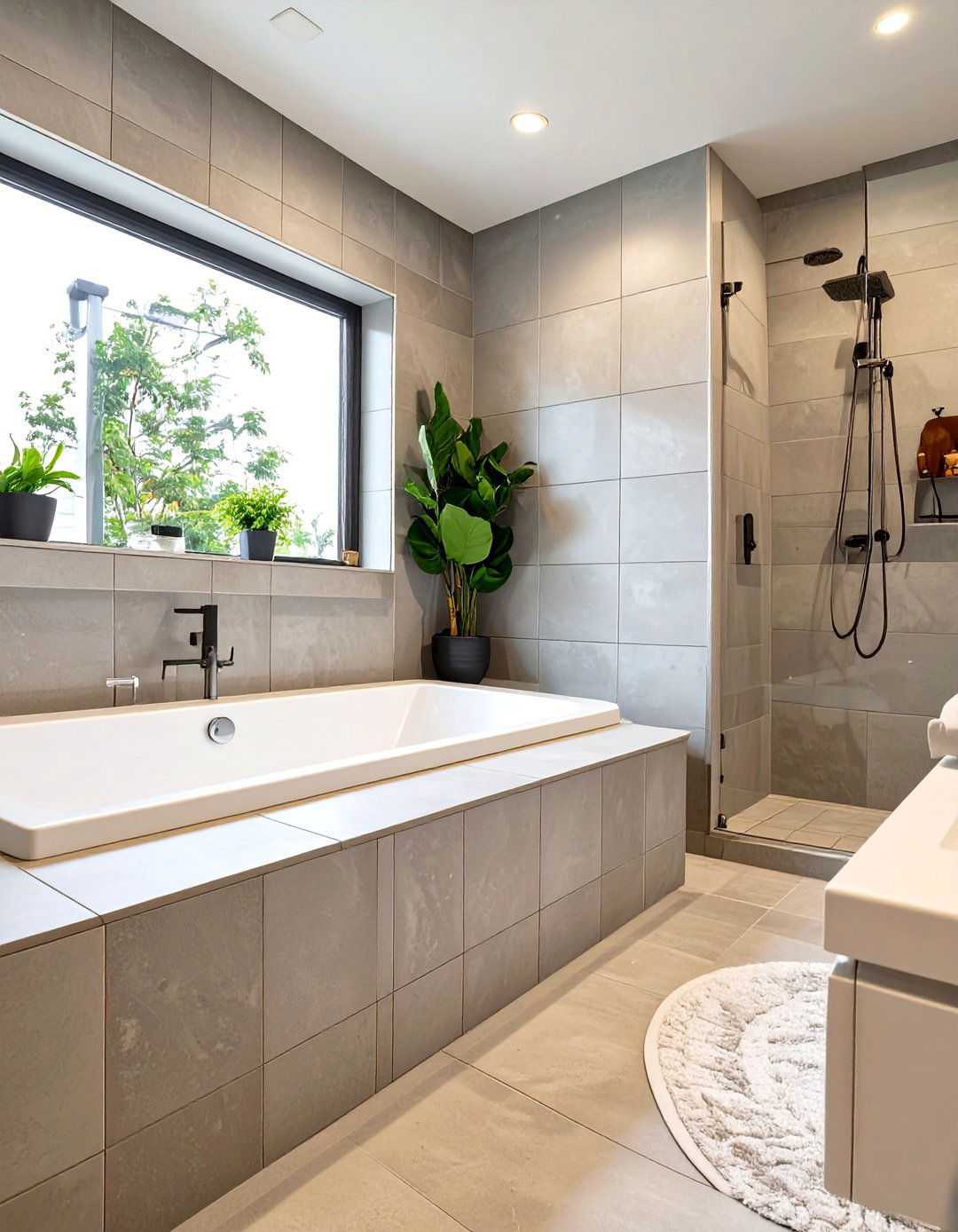 Tub in Shower with a Built in Bench - 30 tub in shower design ideas
