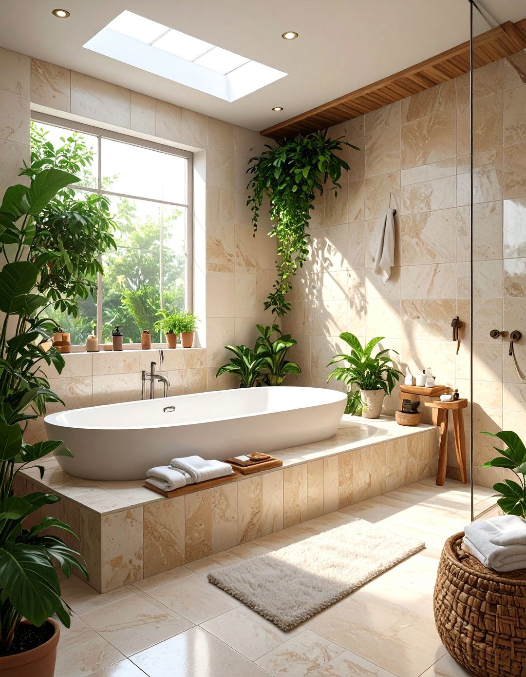 Tub in a Shower with a Built In Bench - 30 tub in shower bathroom ideas