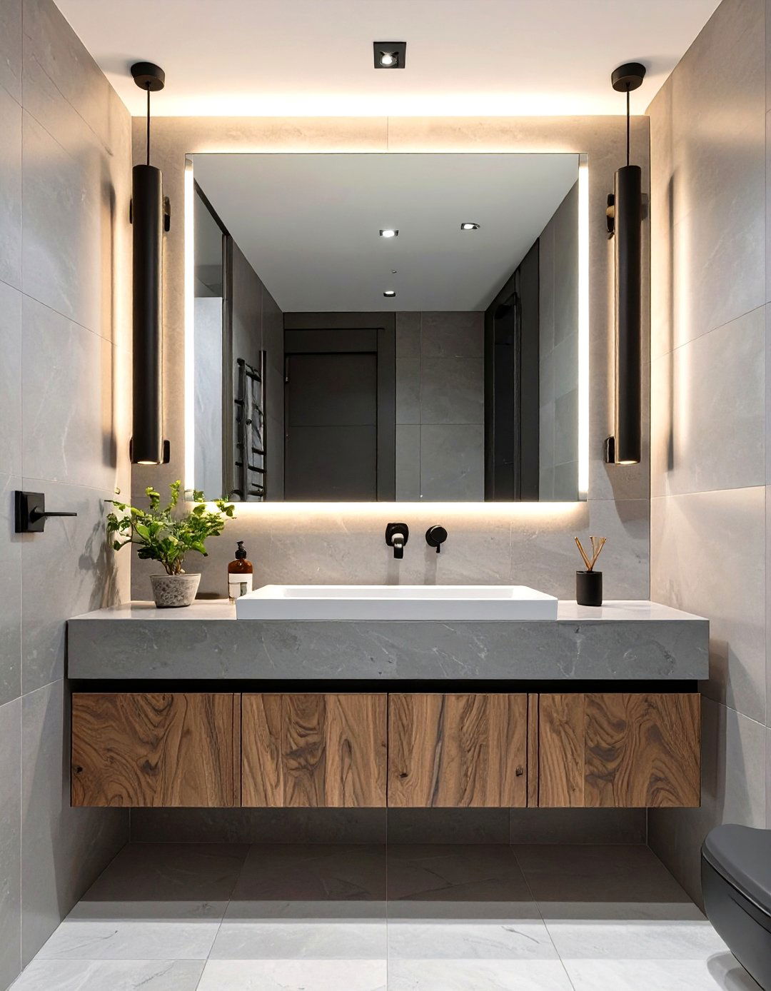 Tubular Sconce Modernism - 30 bathroom lighting ideas