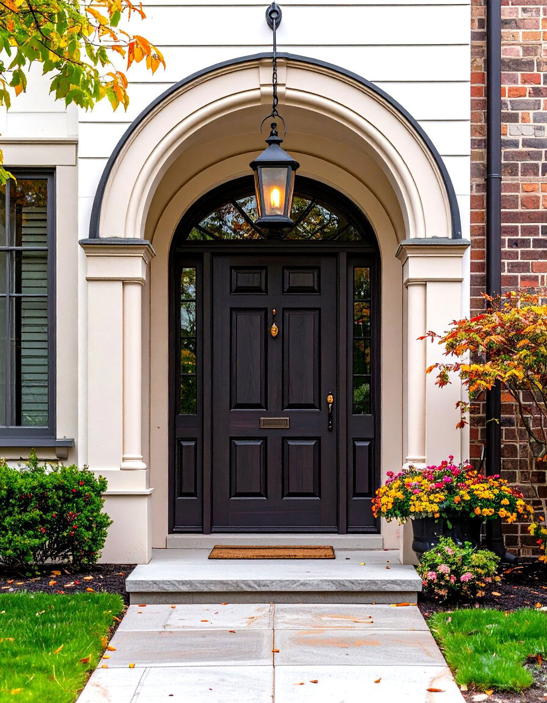 Tudor Style Arched Entryway - 30 front door porch ideas