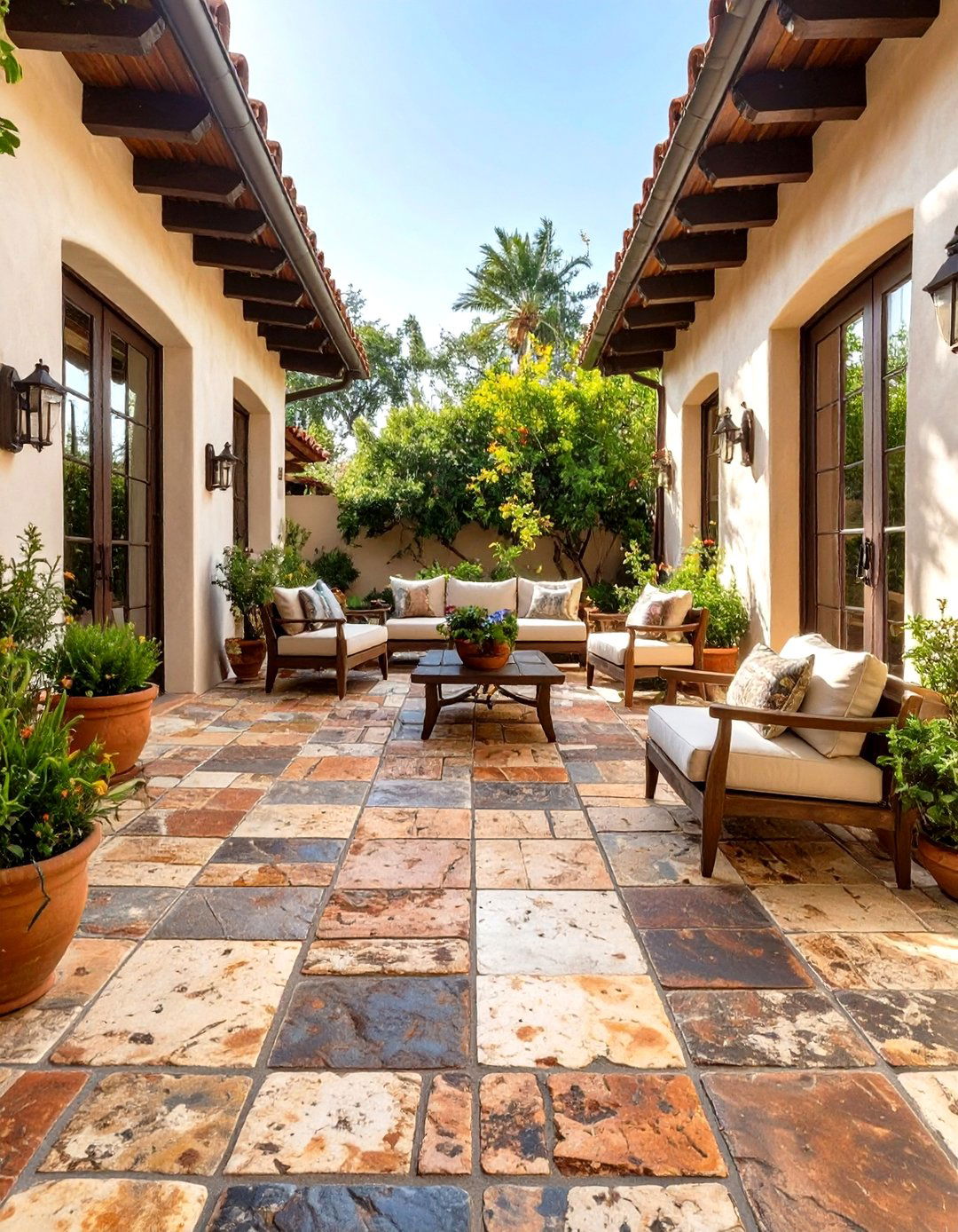 Tumbled Paver Patio for a Rustic Look - 30 simple paver patio ideas