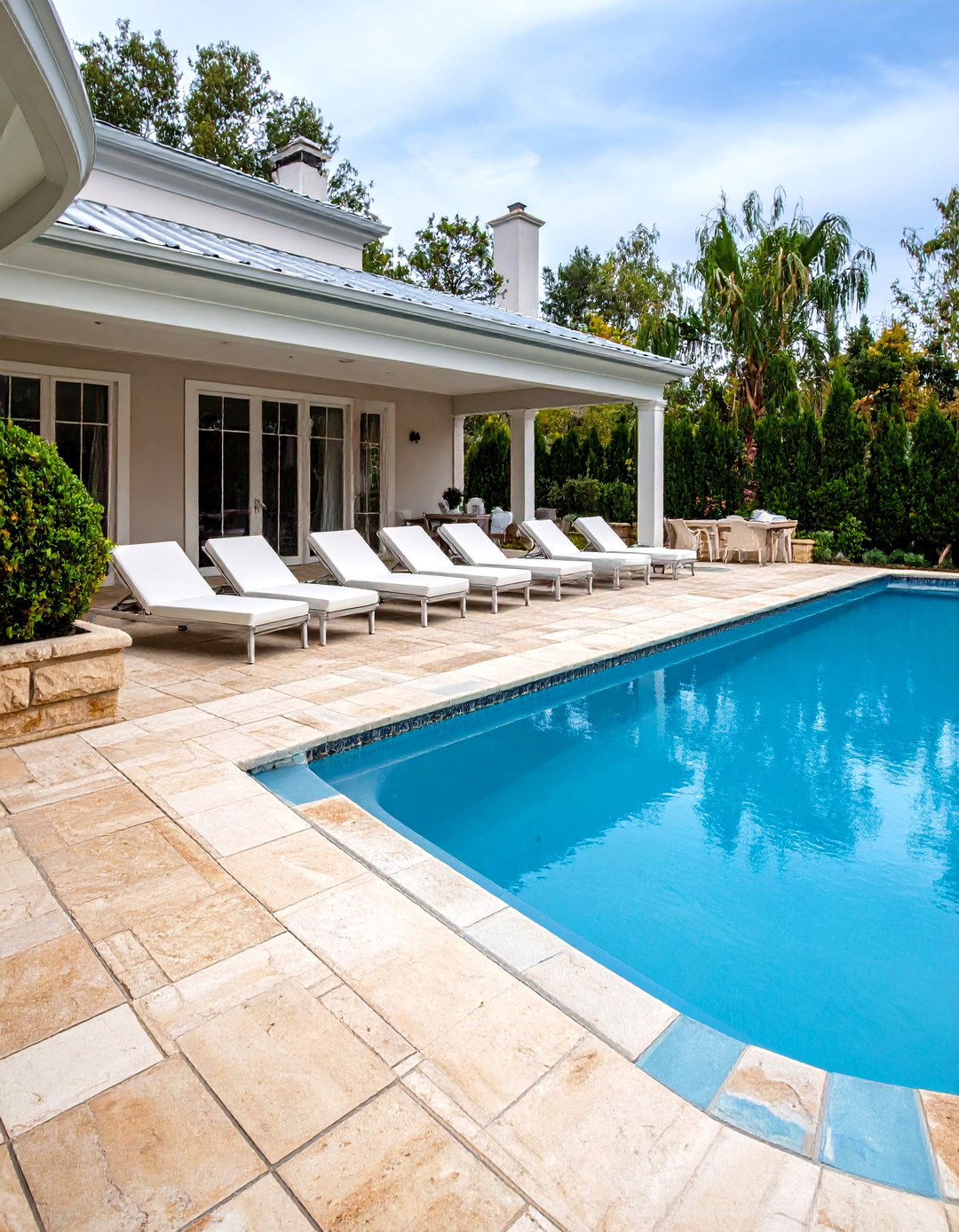 Tumbled Travertine Patio Tile - 30 patio tile ideas