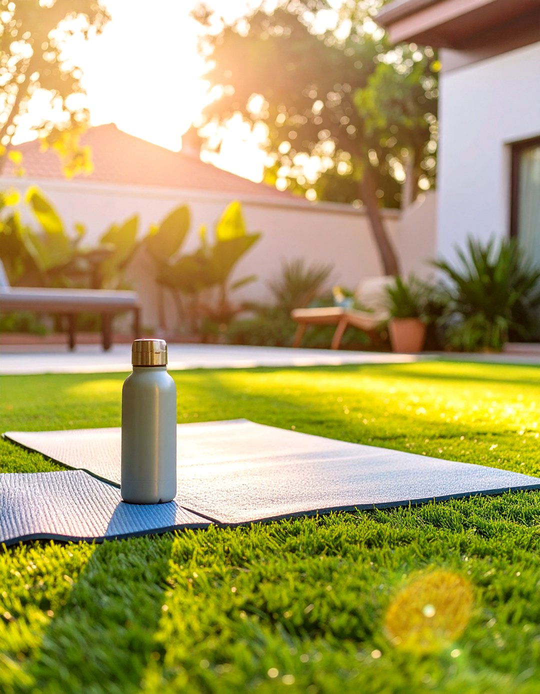 Turf Area for Outdoor Yoga or Exercise - 30 small backyard turf ideas