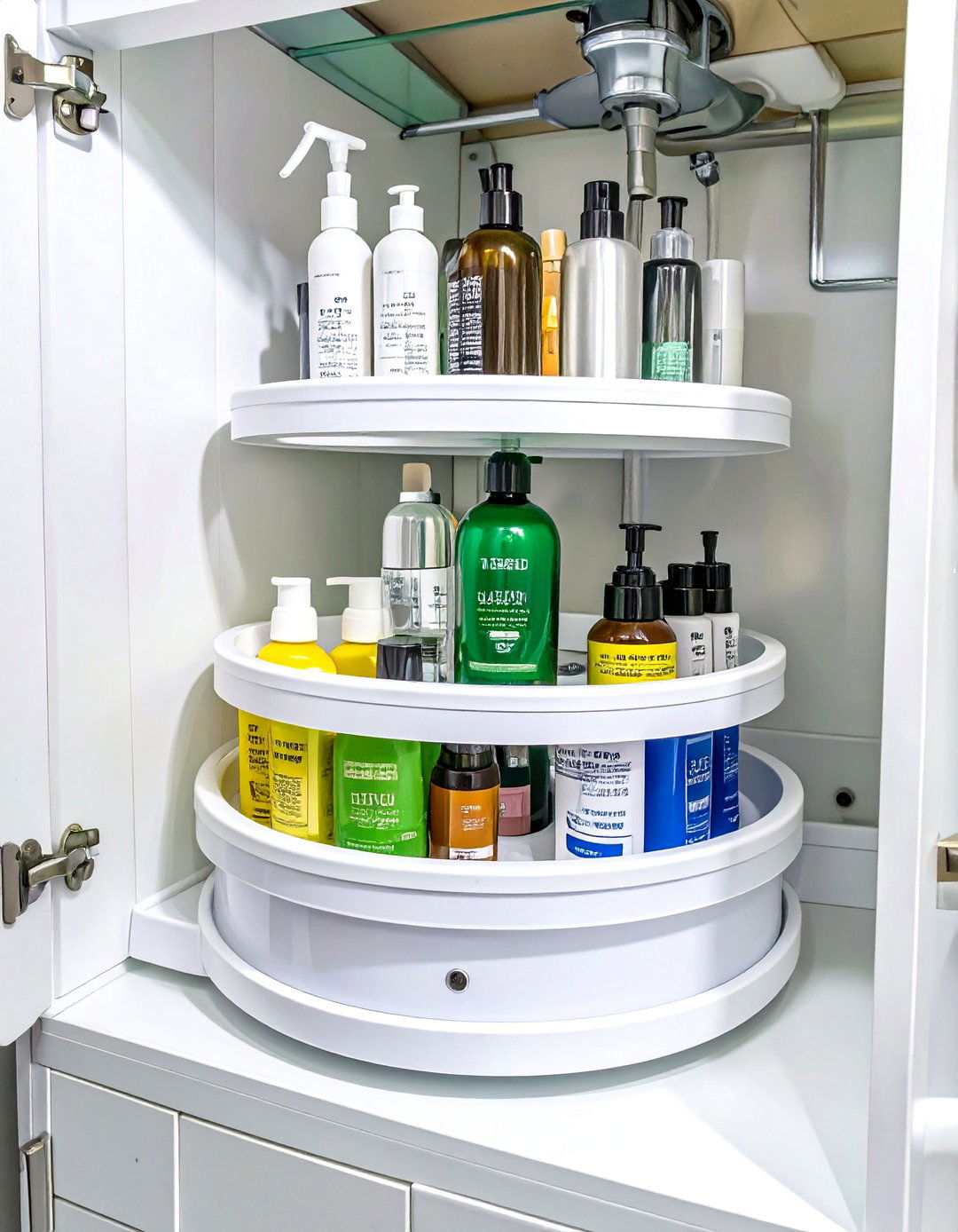 Turntable Under Bathroom Sink Storage - 30 under bathroom sink storage ideas