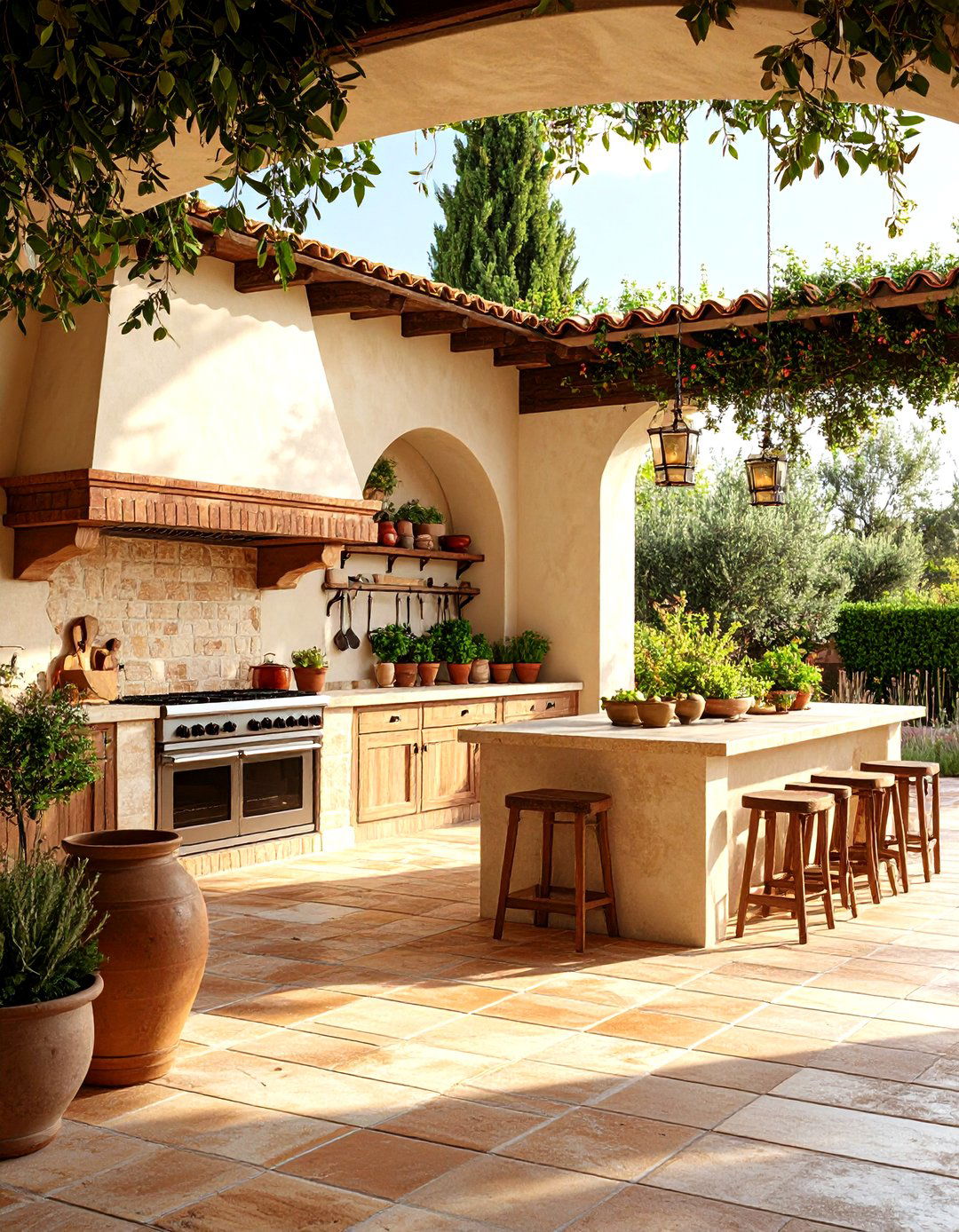 Tuscan style Patio Kitchen - 30 patio kitchen ideas