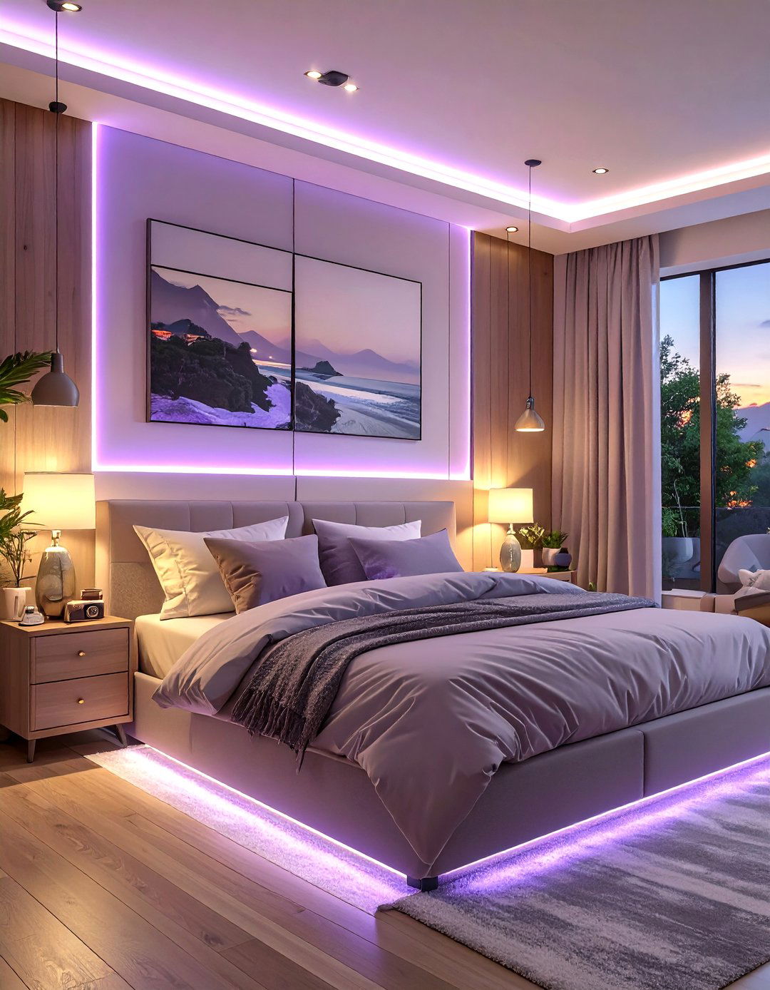 Tween Bedroom with Subtle LED Strip Lighting - 30 tween bedroom ideas