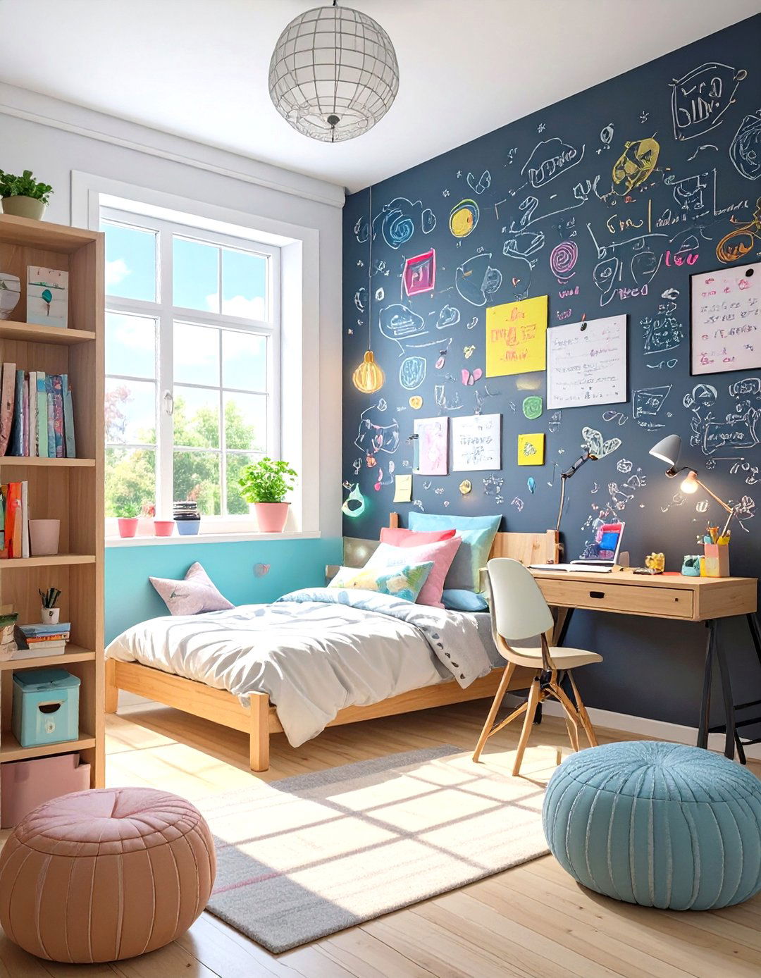 Tween Bedroom with a Chalkboard or Whiteboard Wall - 30 tween bedroom ideas