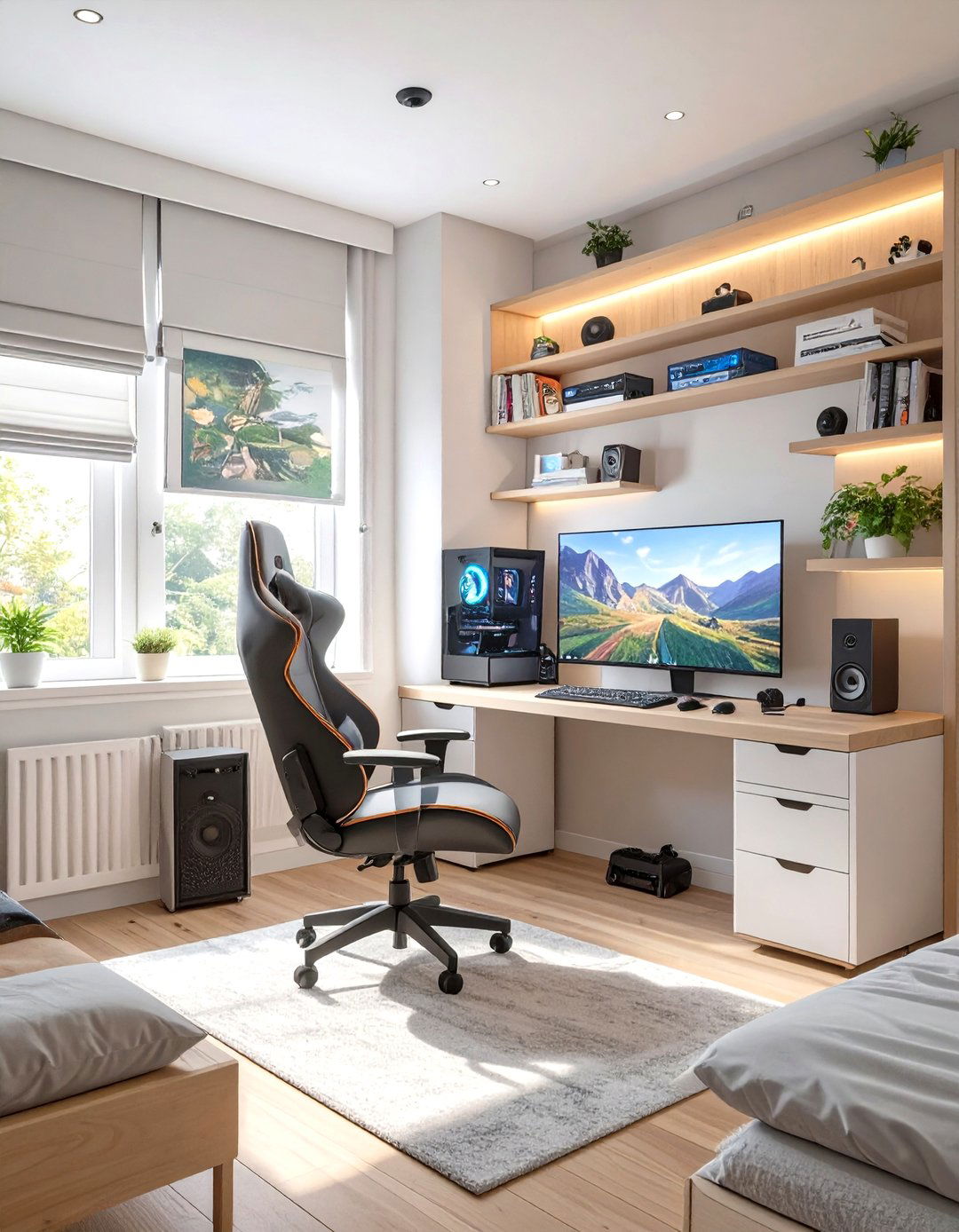 Tween Bedroom with a Dedicated Gaming Station - 30 tween bedroom ideas