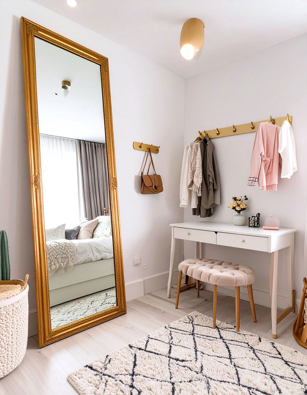 Tween Bedroom with a Full Length Mirror and Dressing Area - 30 tween bedroom ideas