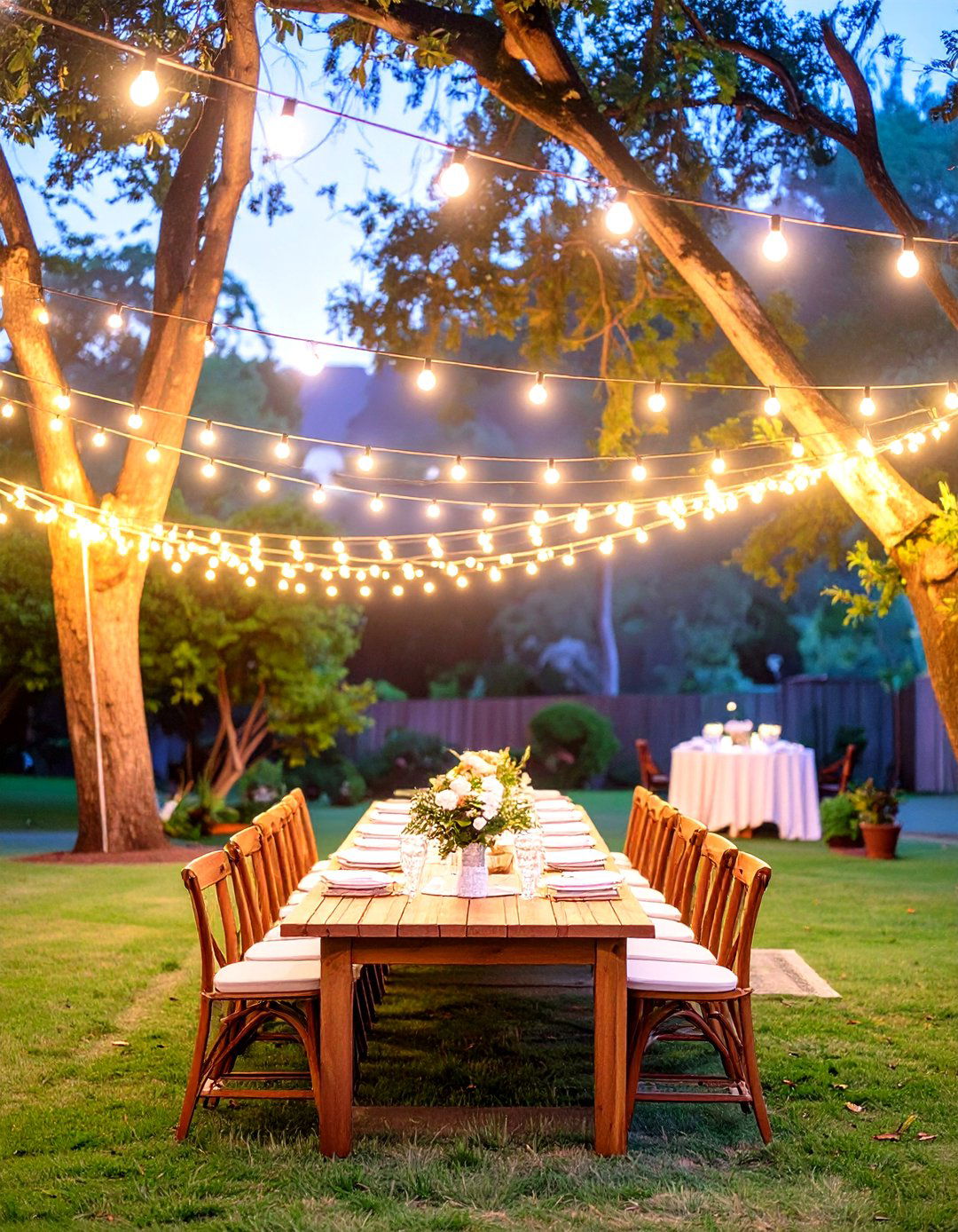 Twinkle Light Canopy for a Backyard Wedding - 30 small backyard wedding ideas