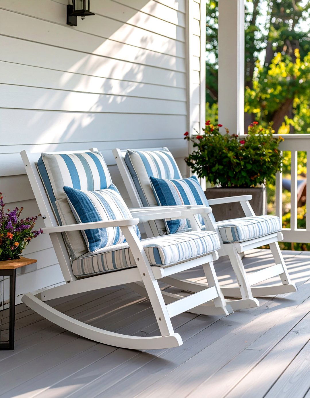 Two Person Outdoor Glider for Small Decks - 30 small deck furniture ideas