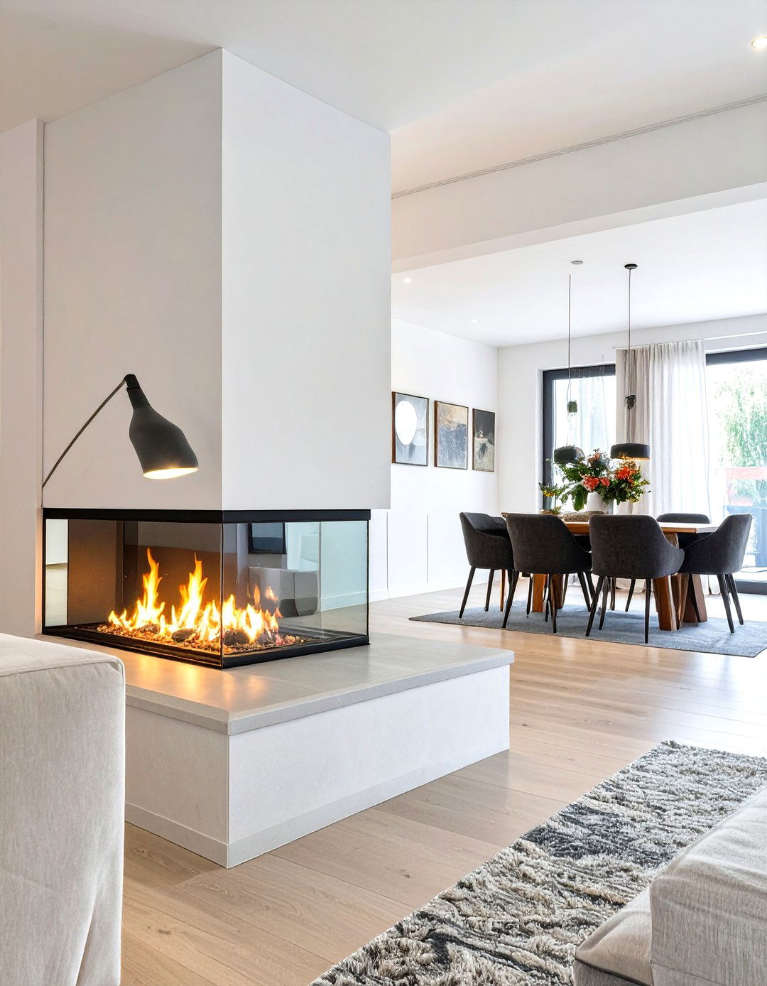 Two Sided See Through Fireplace - 30 small living room fireplace ideas