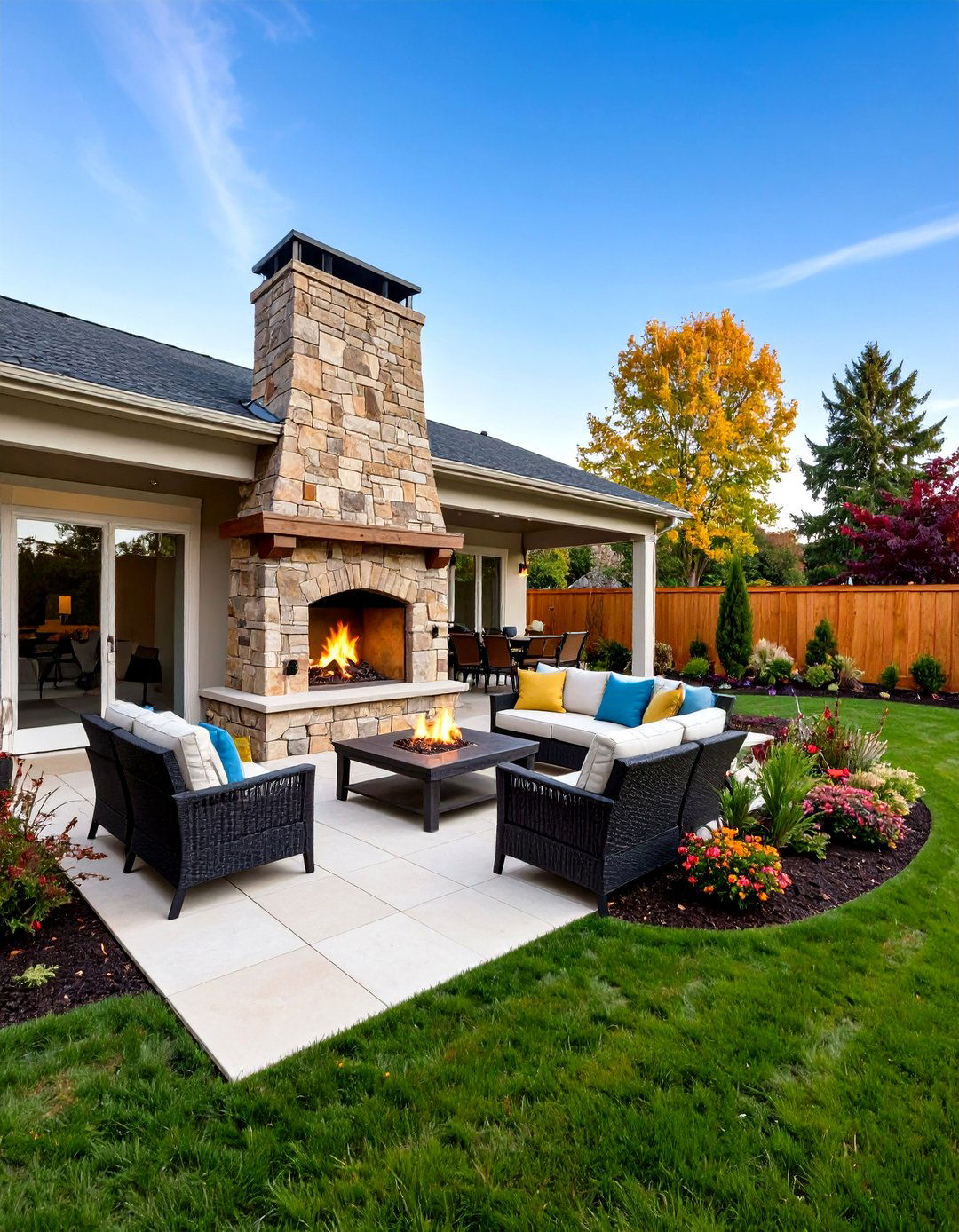 Two Sided See Through Patio Fireplace - 30 patio fireplace ideas