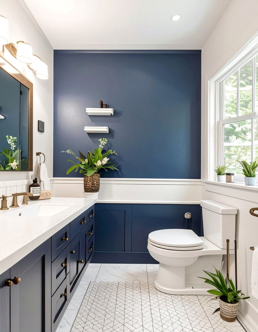 Two Tone Bathroom Wall Design - 30 bathroom painting ideas photos