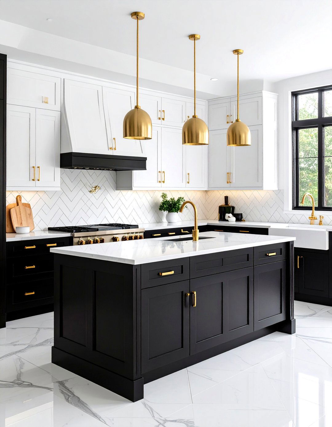 Two Tone Black and White Painted Kitchen Cabinets - 30 painted kitchen cabinet ideas