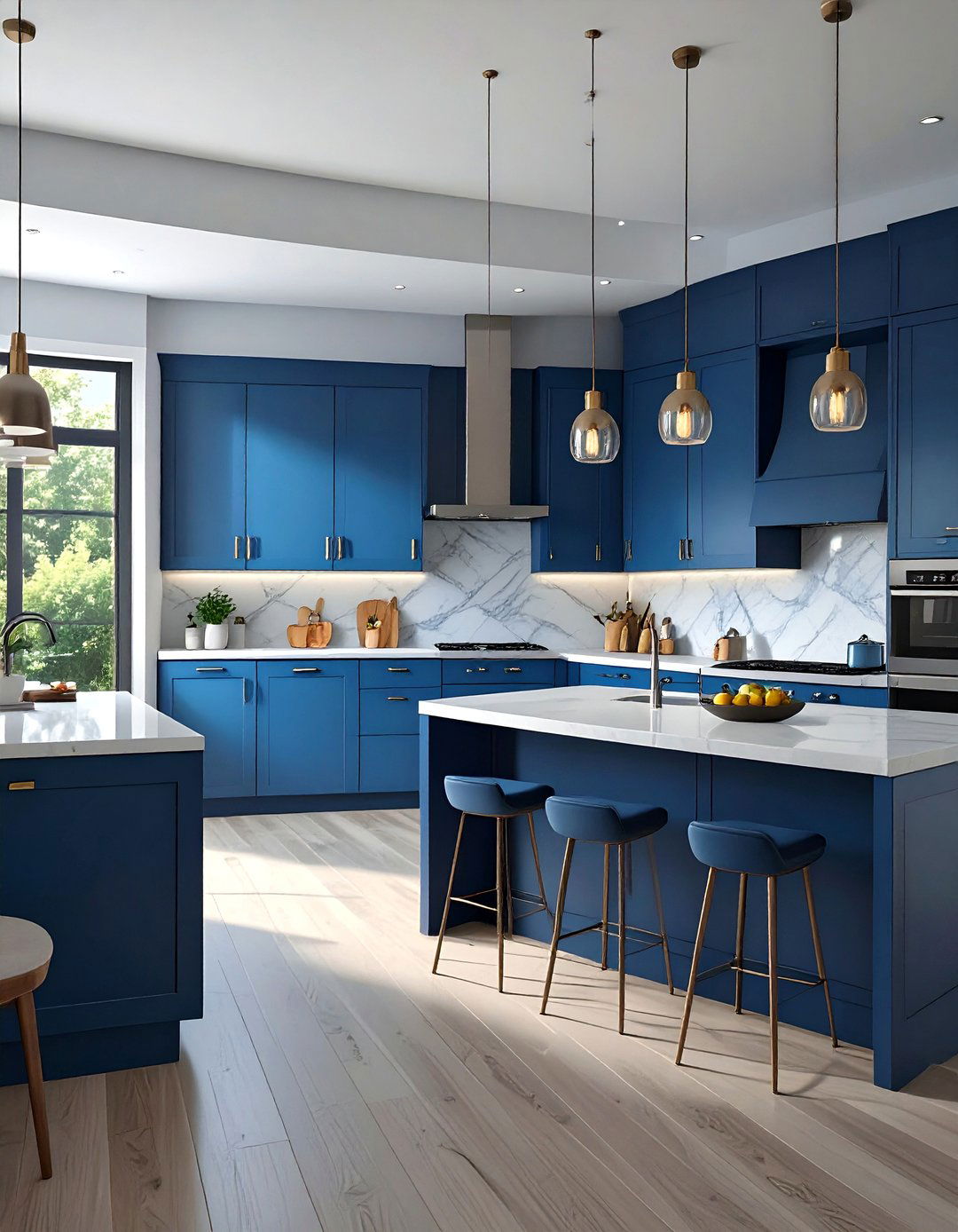 Two Tone Blue Kitchen - 30 blue kitchen ideas