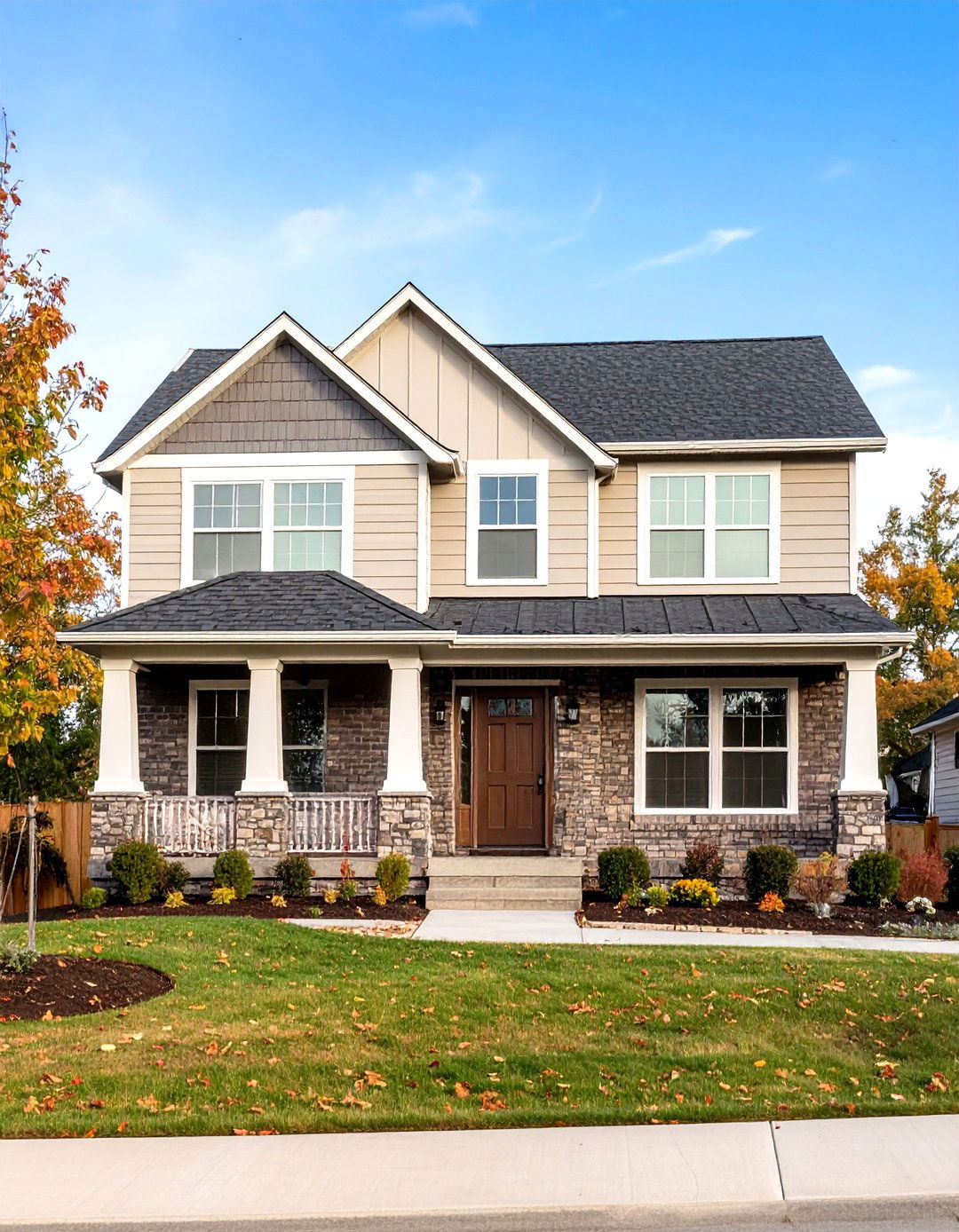 Two Tone Brick and Siding Colors - 30 exterior brick paint color ideas