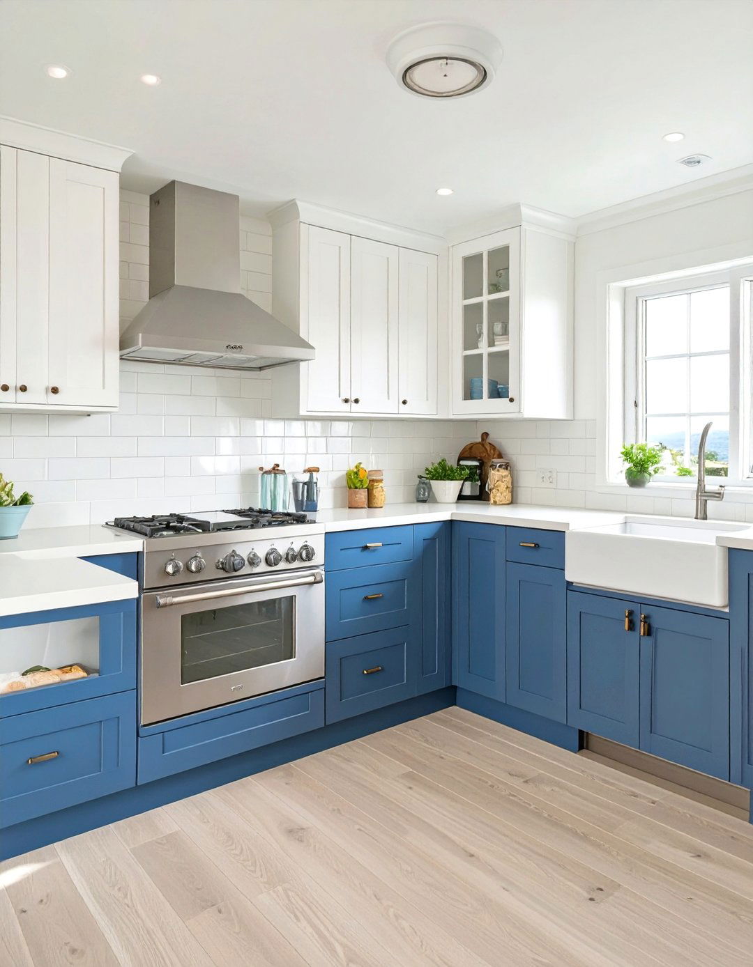 Two Tone Cabinetry Design - 30 seaside coastal kitchen design ideas