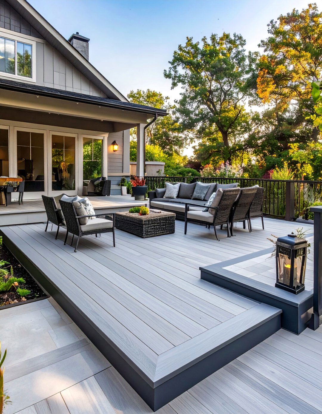 Two Tone Composite Deck Design - 30 deck floor covering ideas