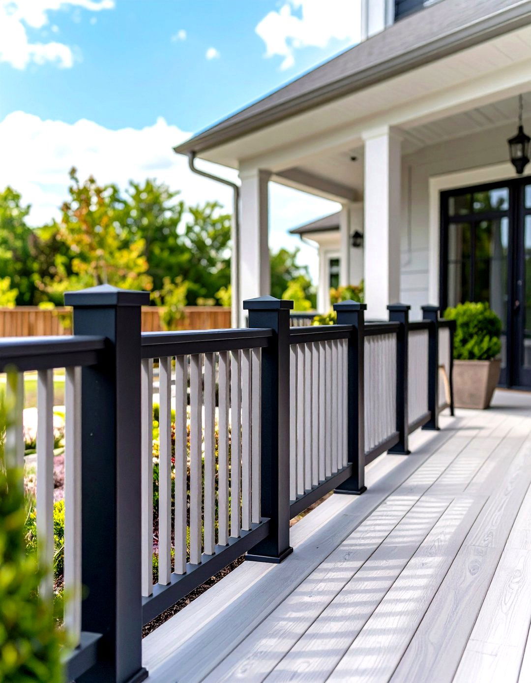 Two Tone Composite Railing - 30 pool deck railing ideas