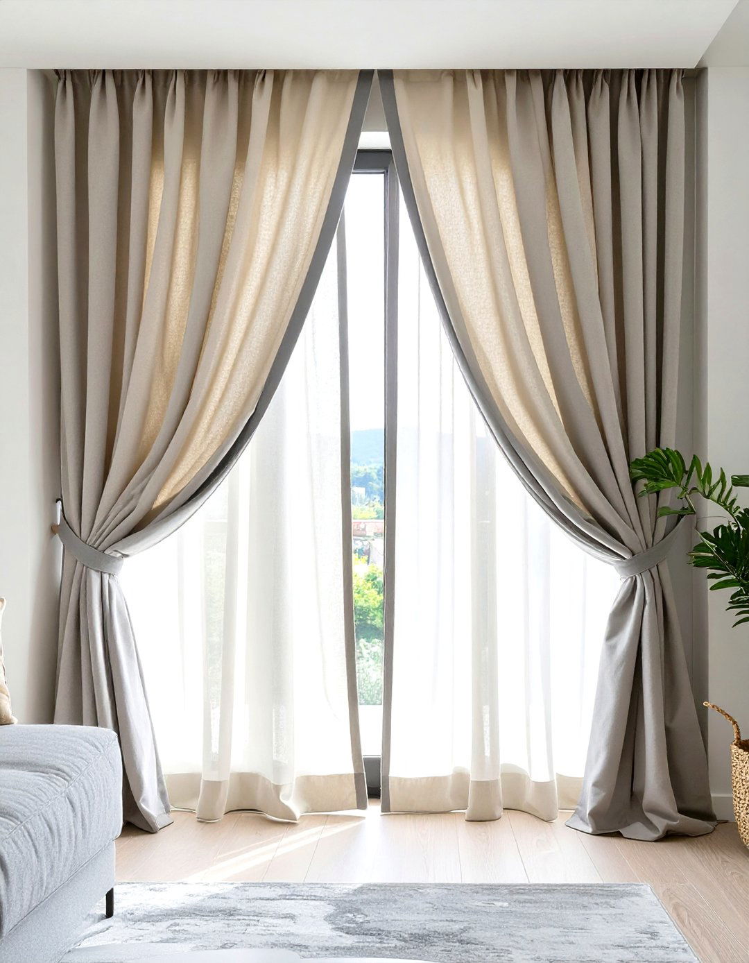 Two Tone Curtain Panels - 30 modern curtain designs for living room