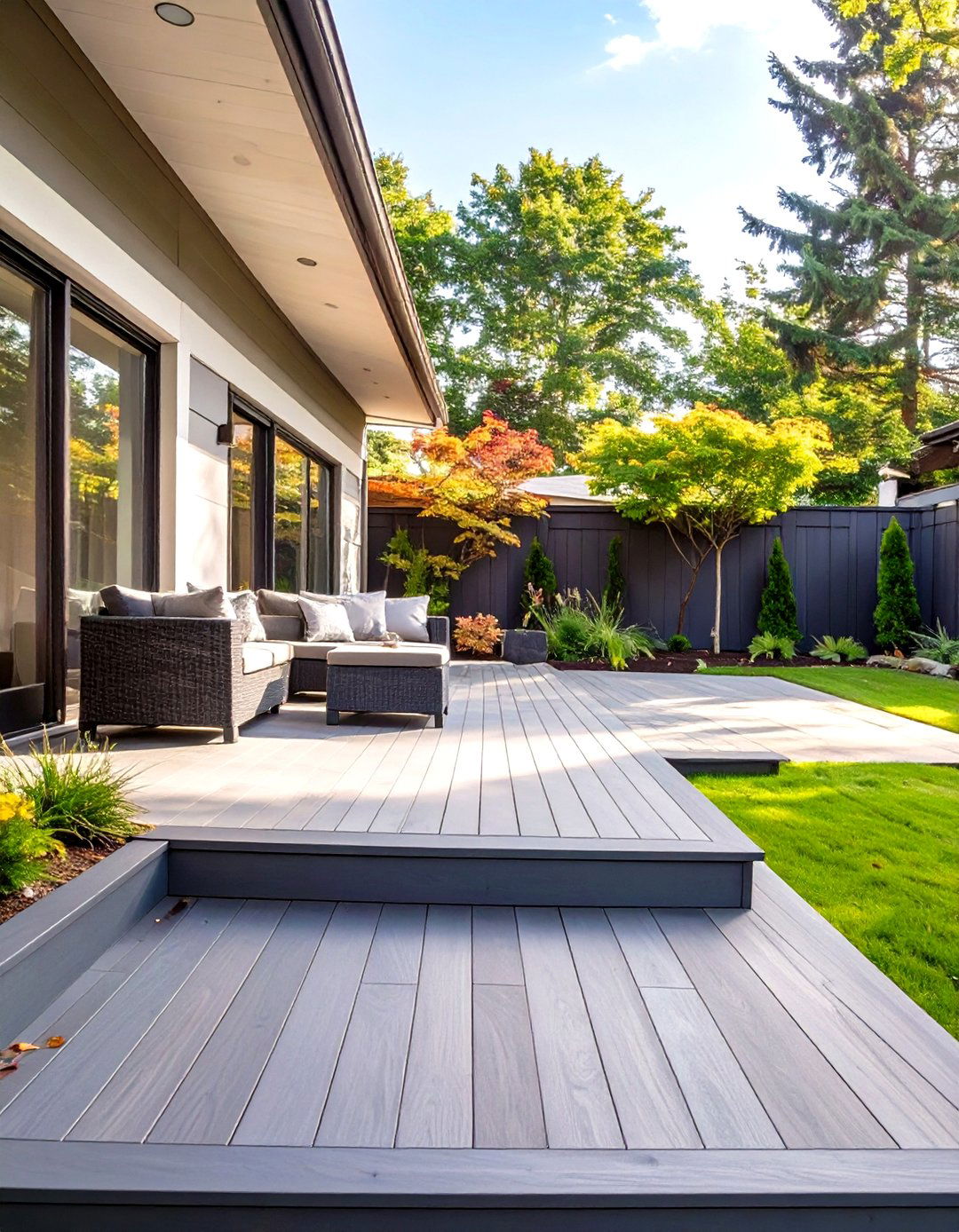 Two Tone Deck Design - 30 simple deck designs  pictures