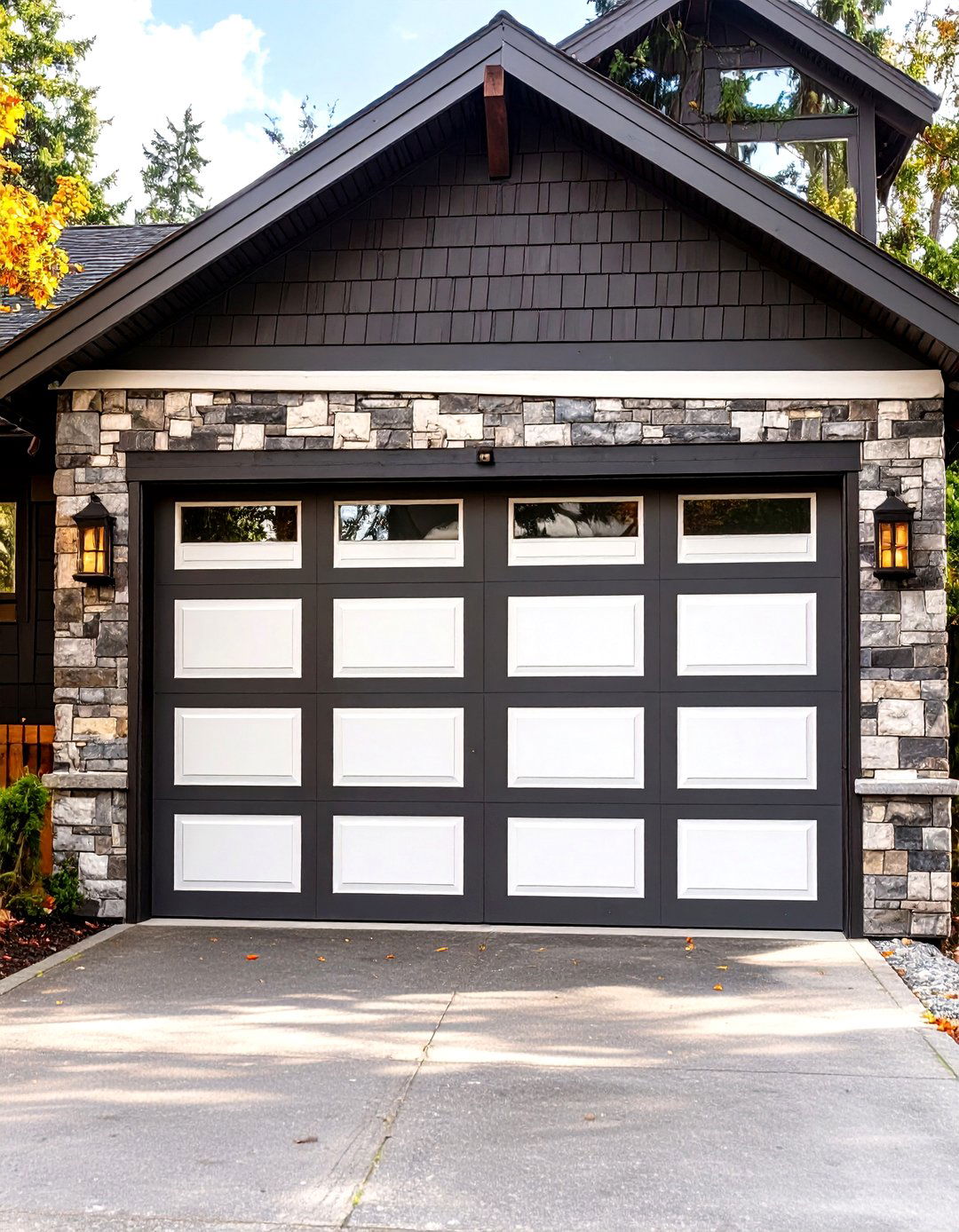 Two Tone Garage Door Designs - 30 garage door color ideas