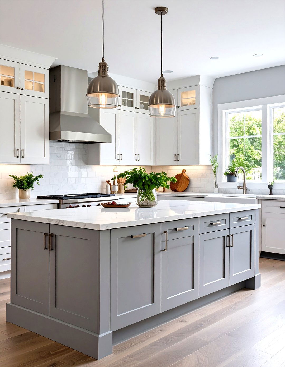 Two Tone Gray and White Painted Kitchen Cabinets - 30 painted kitchen cabinet ideas