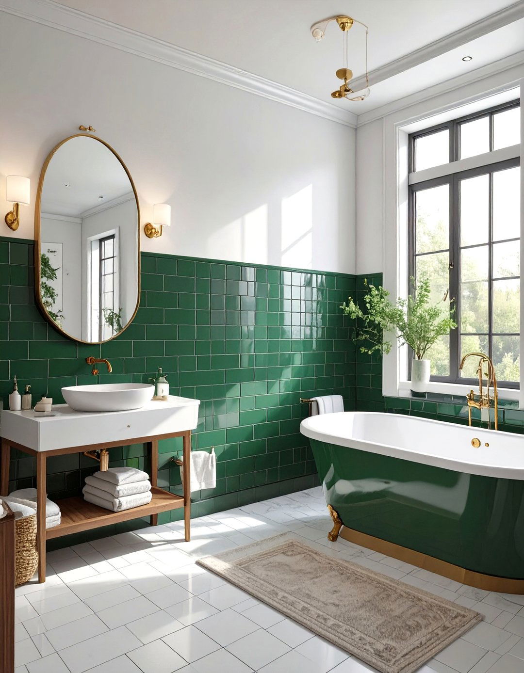 Two Tone Half Tiled Bathroom Wall - 30 bathroom tiling ideas