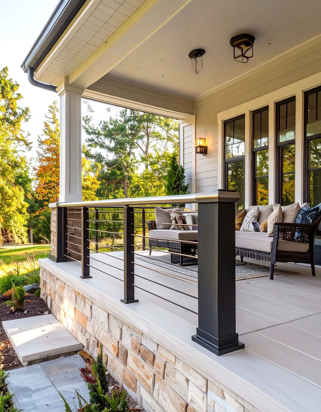30 Modern Front Porch Railing Ideas for a Fresh Look - We Love Home Blog