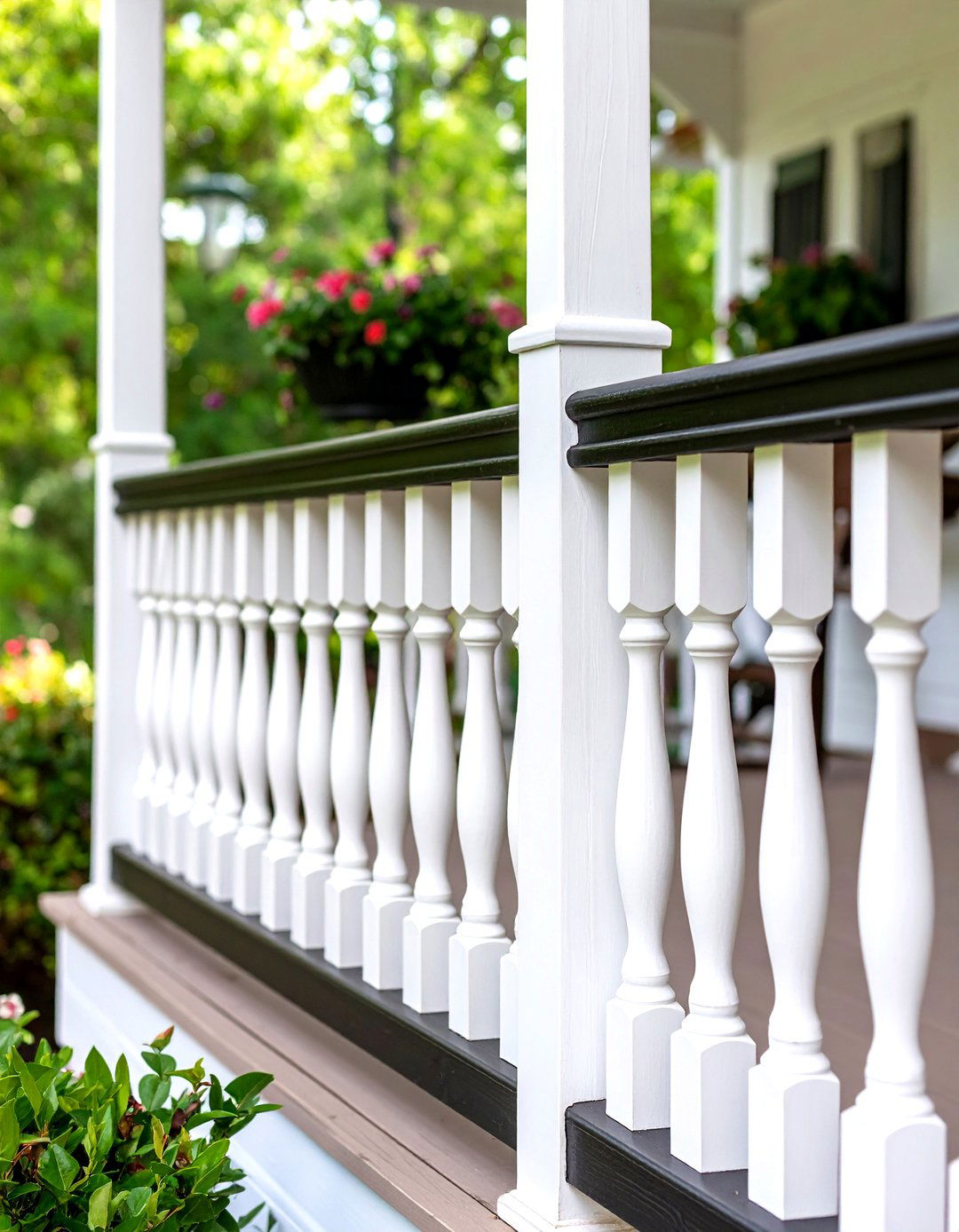 Two Tone Porch Railing - 30 front porch railing ideas