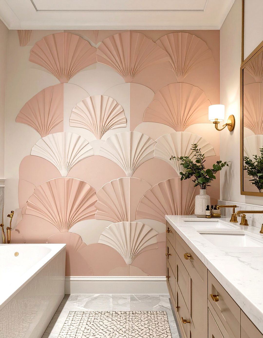 Two Tone Scalloped Pattern - 30 broom wall paint ideas