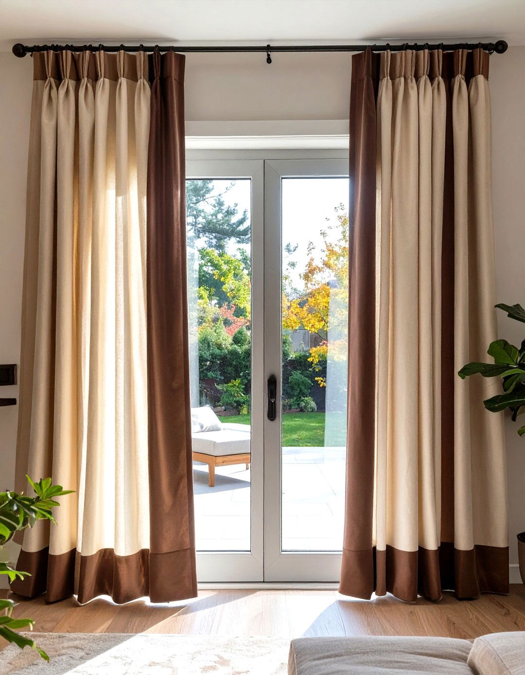 Two Tone Sliding Glass Door Curtains - 30 sliding glass patio door curtain ideas