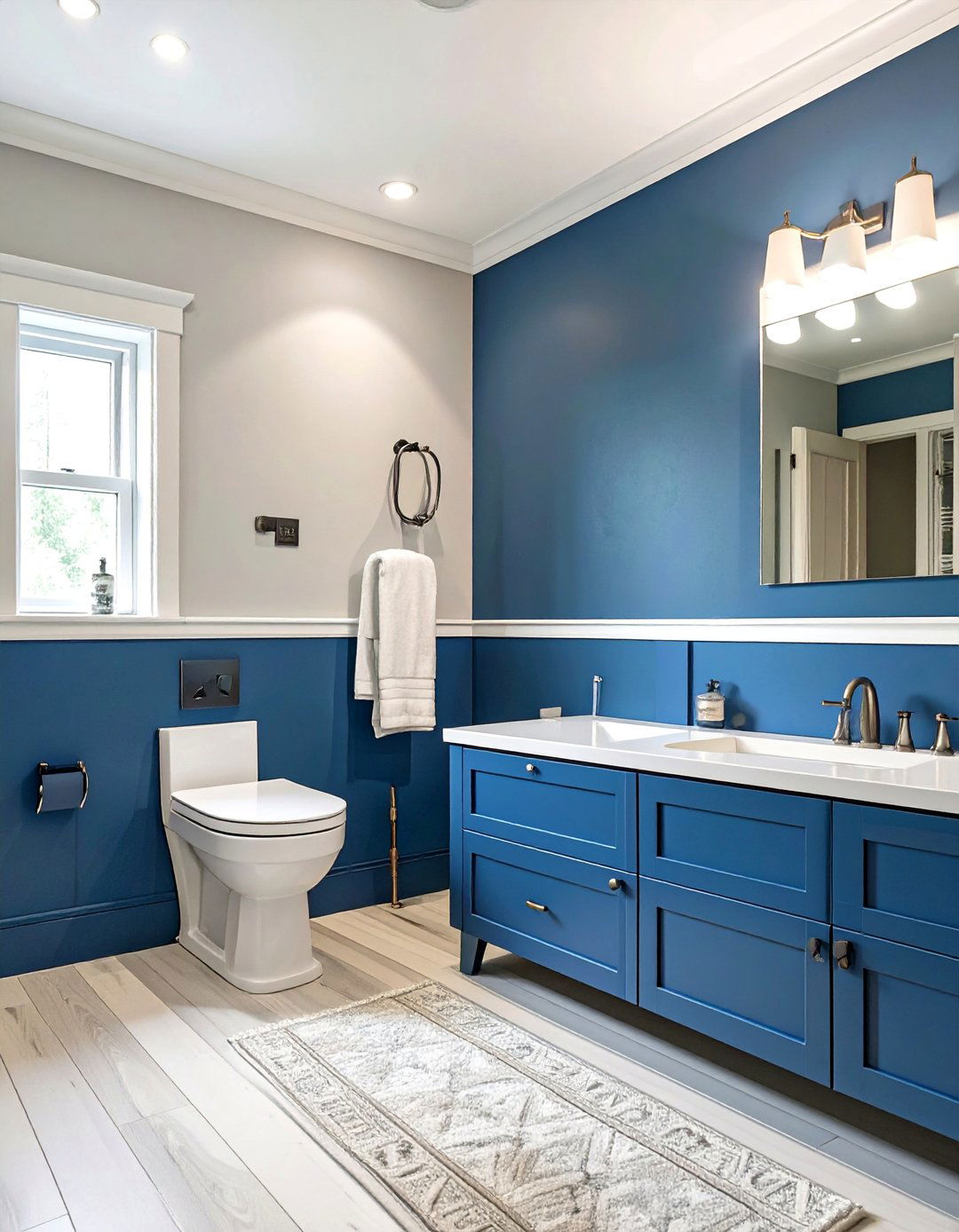 Two Tone Split Wall Bathroom - 30 bathroom wall paint ideas