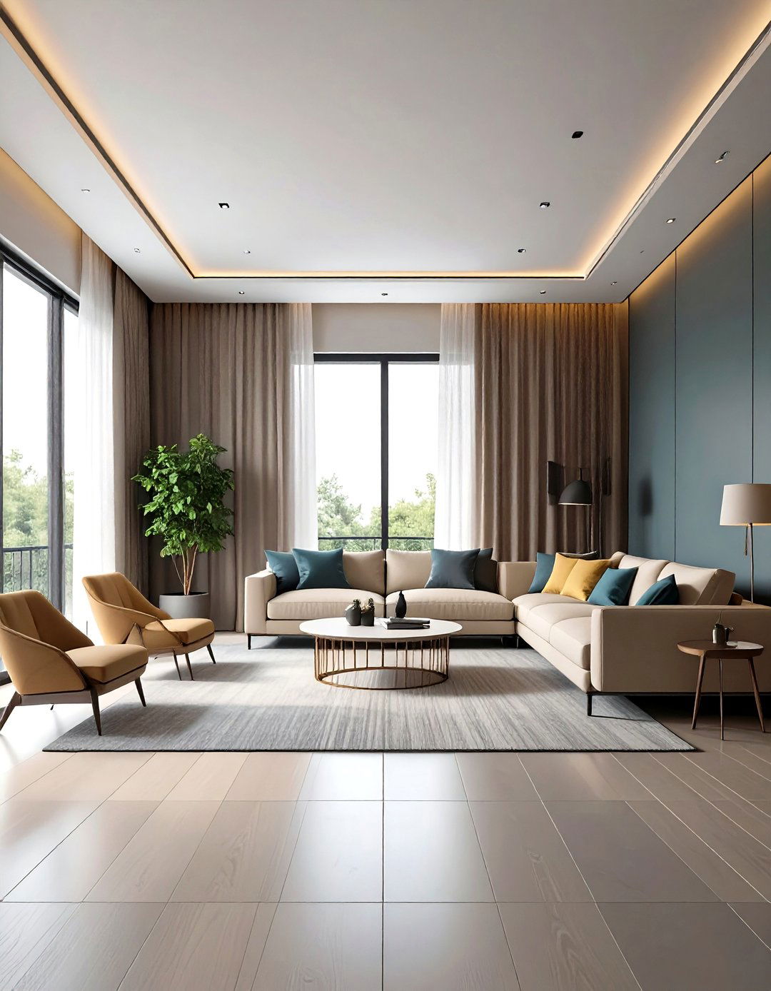 Two Tone Split Wall Living Room - 30 living room painting ideas