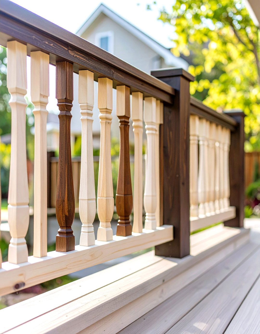 Two Color Deck Railing 30 Wood Cheap Deck Railing Ideas for Budget Renovation - We Love Home Blog
