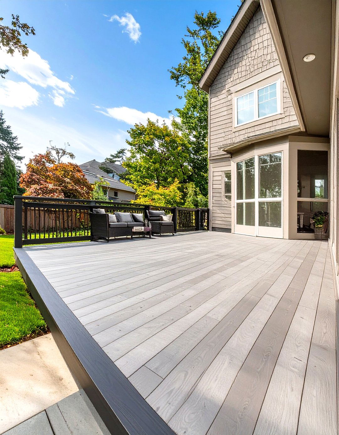 Two Tone Trex Deck with Picture Framing - 30 trex deck ideas