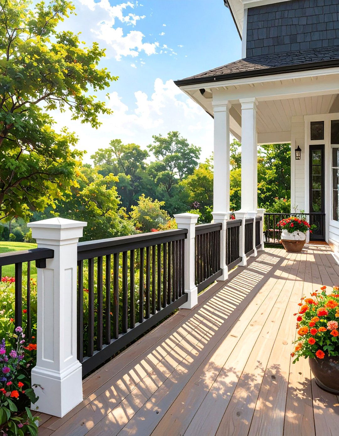 Two Tone Trex Railing for Visual Depth - 30 trex deck railing ideas