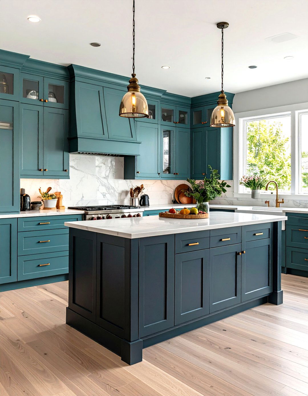 Two Tone Upper and Lower Kitchen Cabinets - 30 kitchen cabinet paint ideas