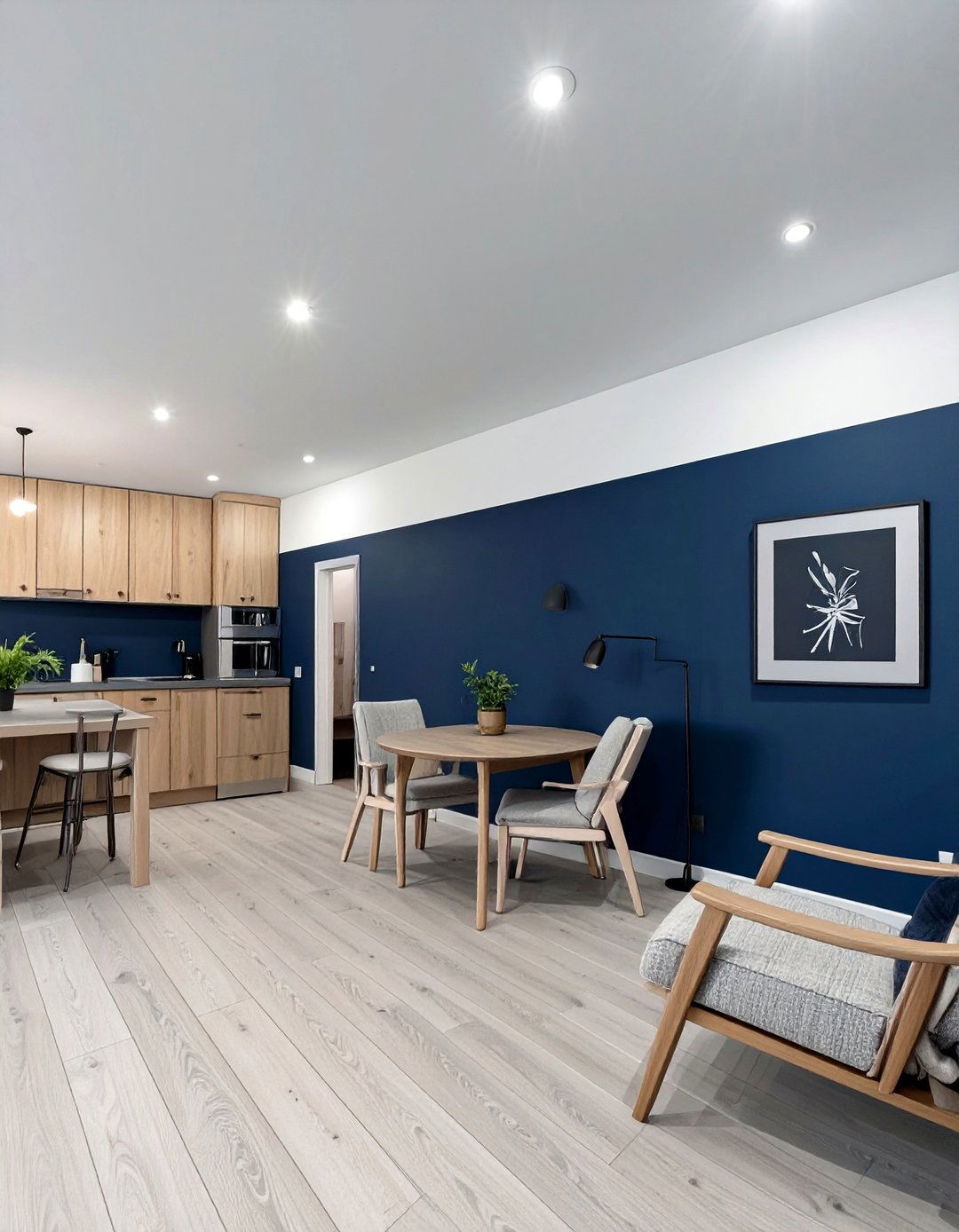Two Tone Wall Design - 30 basement paint color ideas