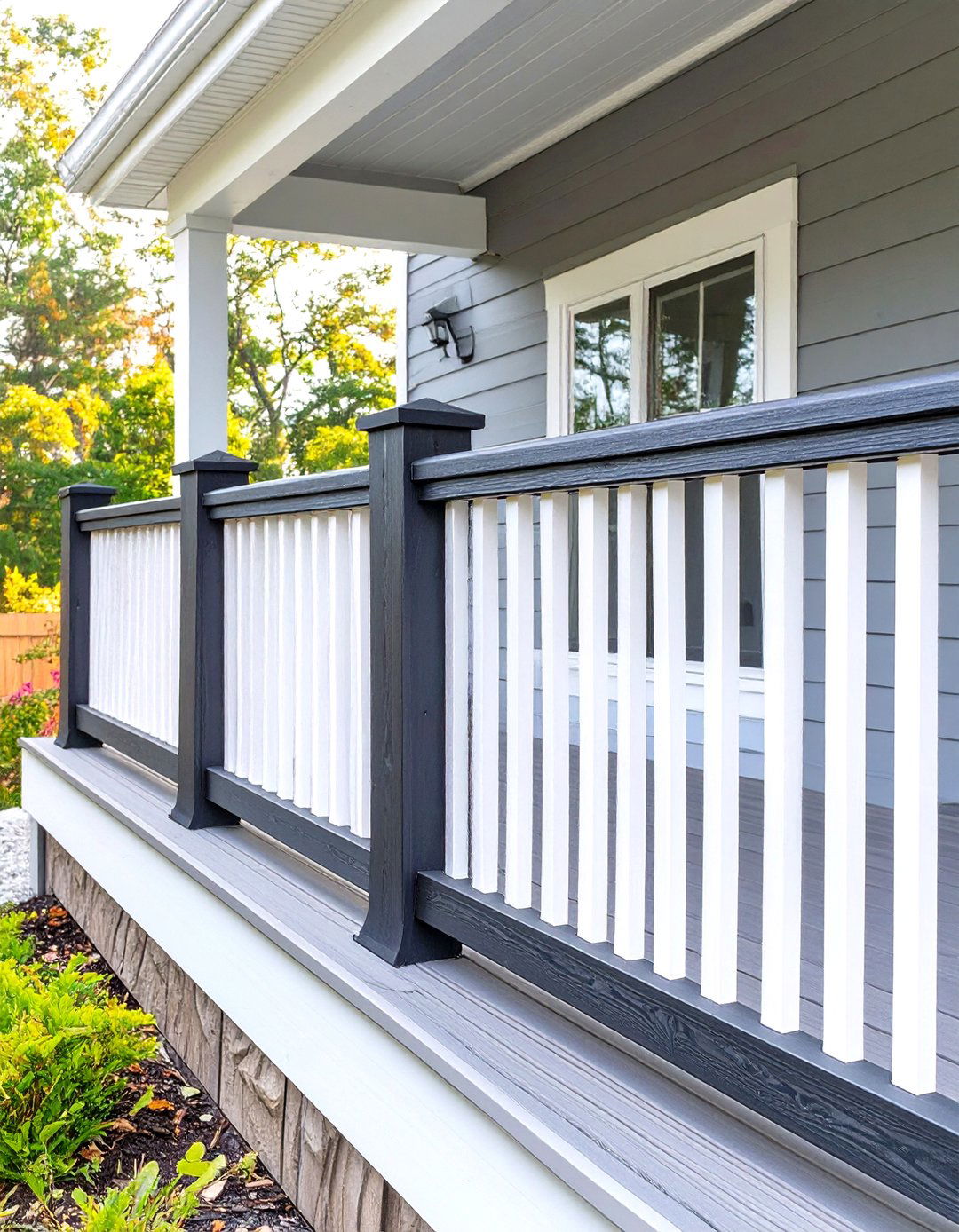 Two Tone Wood Deck Railing - 30 wood deck deck railing ideas