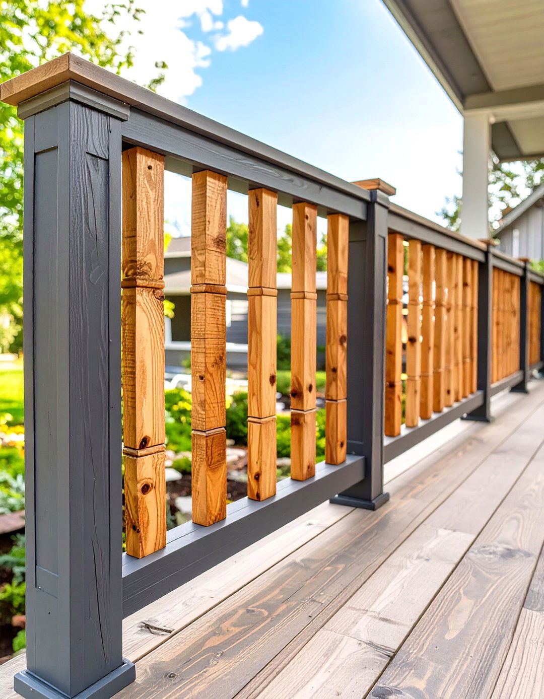 Two Color Deck Railing 30 Simple Deck Railing Designs to Modernize Your Patio - We Love Home Blog