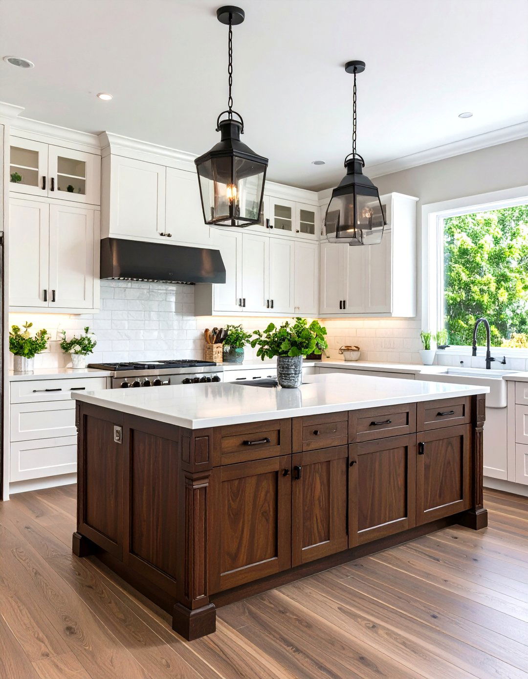 Two Tone Wood and White Kitchens - 30 kitchen cabinet color trends 2025
