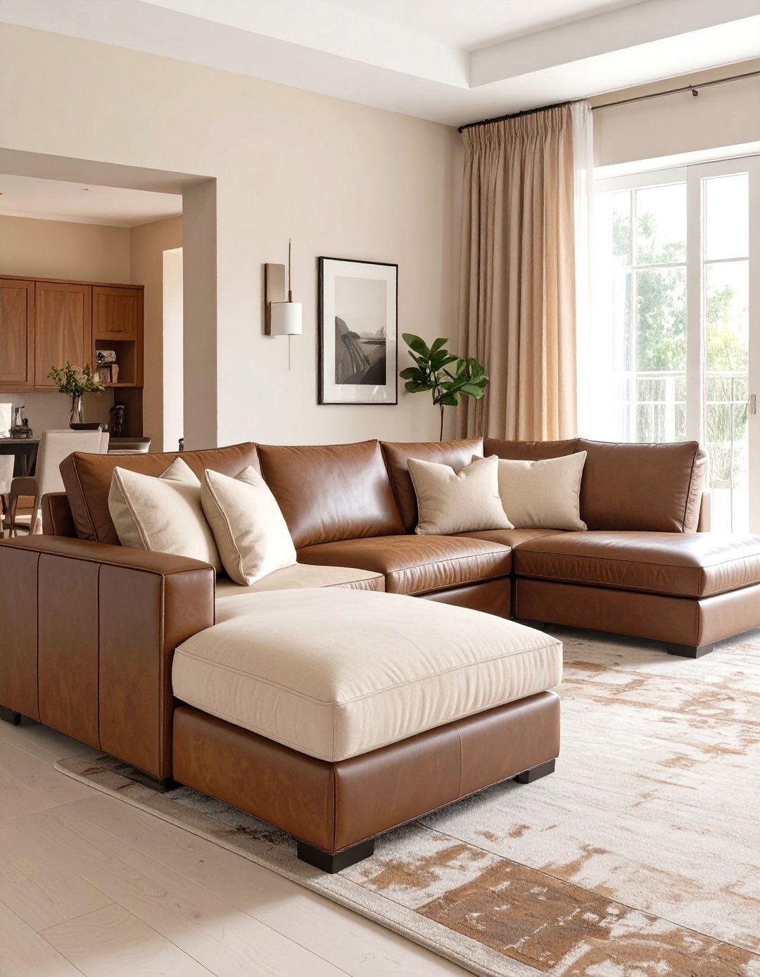 Two Toned Sectional for Visual Interest - 30 sectional living room ideas