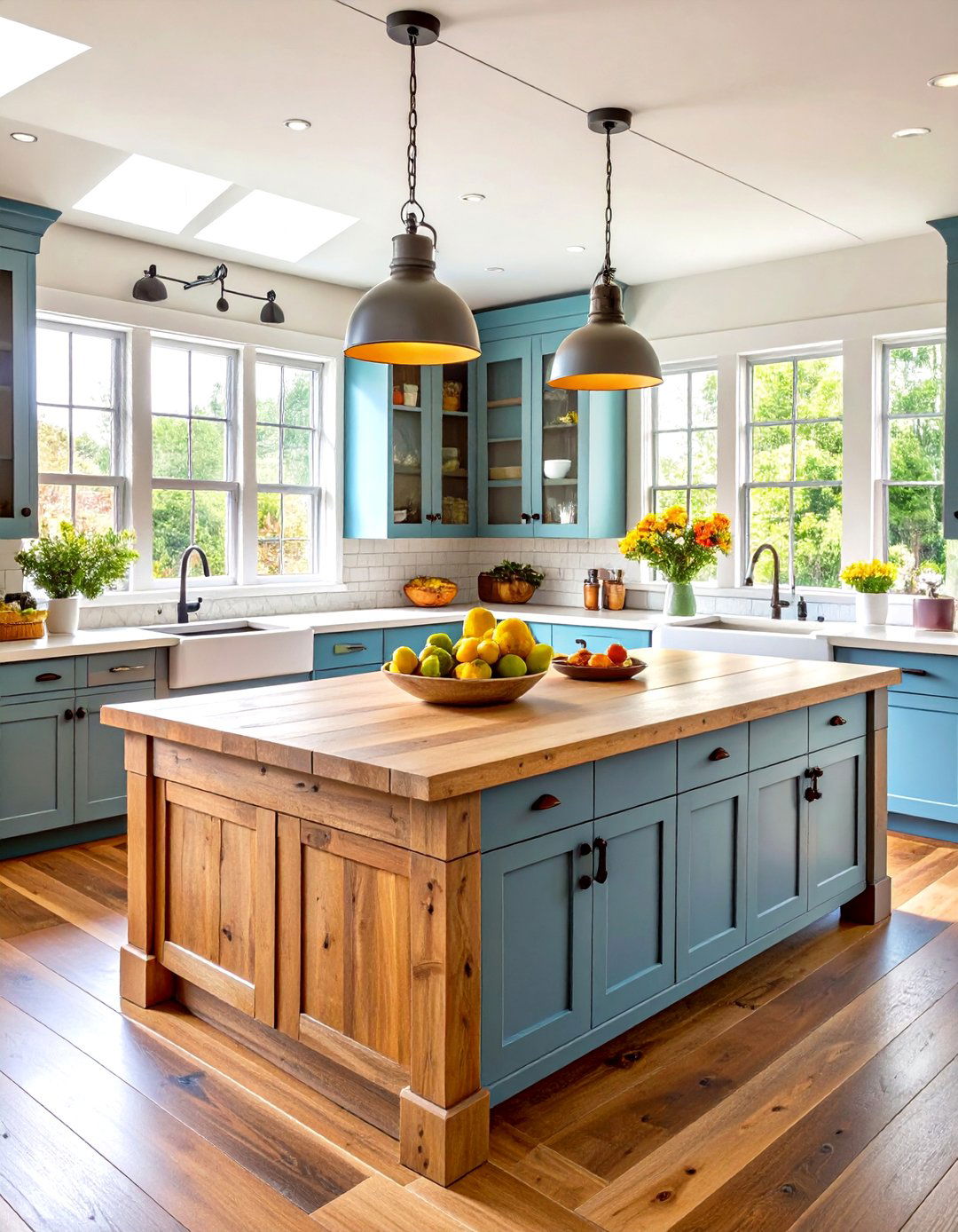 U Shaped Farmhouse Kitchen Island - 30 rustic farmhouse kitchen island ideas