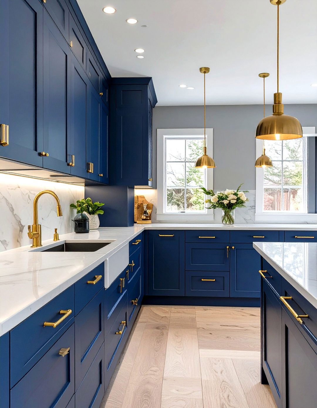 U Shaped Kitchen with Gold or Brass Hardware - 30 u shaped kitchen designs