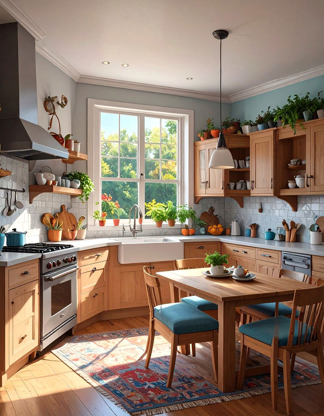 U Shaped Kitchen with Integrated Dining Nook - 30 u shaped kitchen designs
