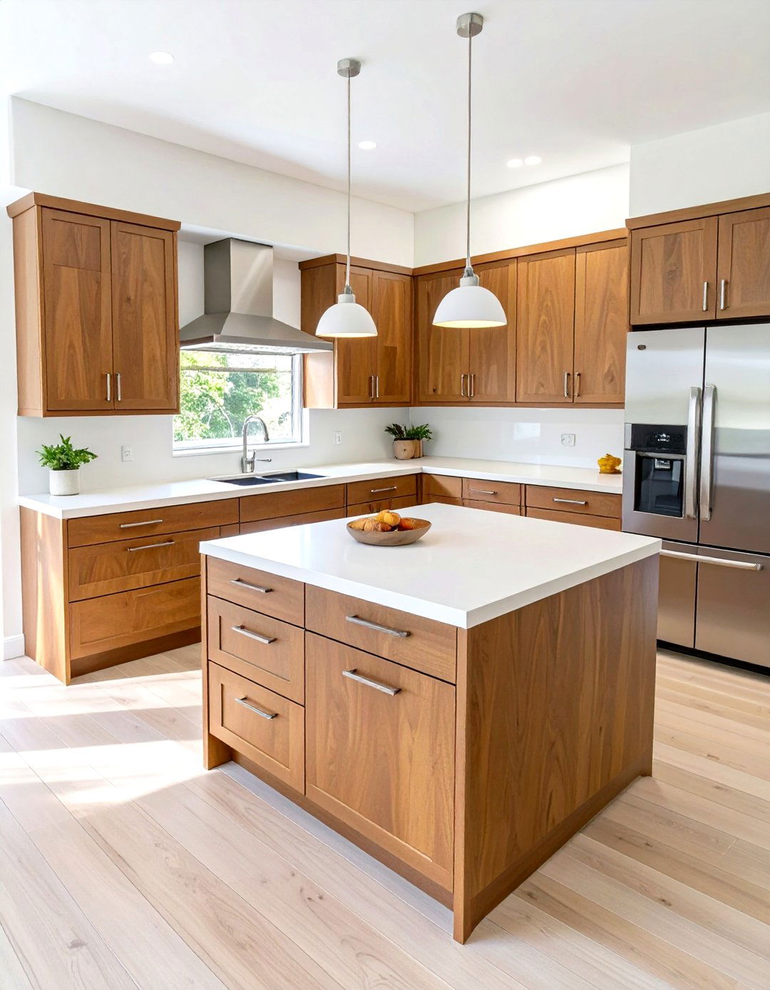U Shaped Kitchen with Natural Wood Finishes - 30 u shaped kitchen designs
